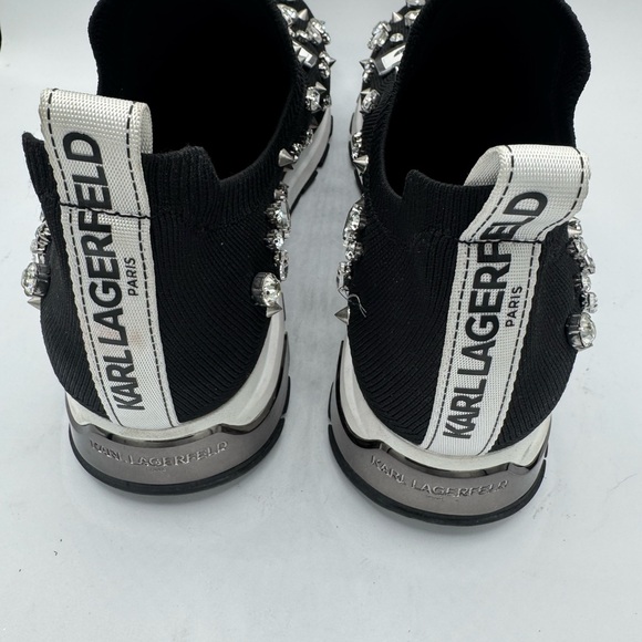 Karl Lagerfeld Paris ‘Malna’ Slip-On Black and White Playful Sneakers - Picture 5 of 9